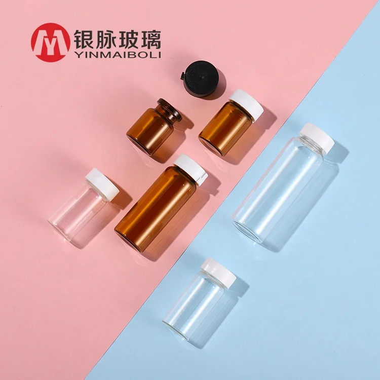 Pharmaceutical 2ml 4ml 5ml 6ml 7ml 8ml 10ml 15ml 20ml 30ml clear amber glass tubular vials injection test tube vial