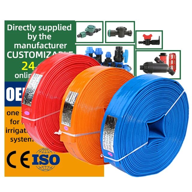 High Quality Agriculture Irrigation flexible water hose pipe pvc Layflat Hose/ lay flat hose for garden Watering&irrigation