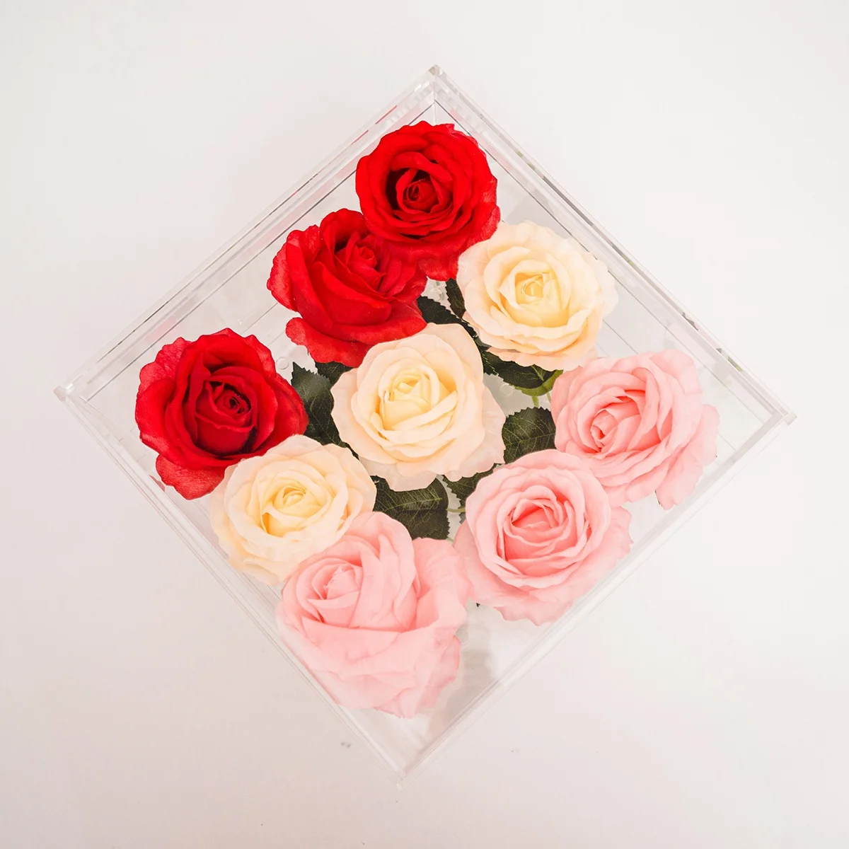 Jewelry Wedding Centerpieces Stand Artificial Flowers Clear Gift Rack Plastic Acrylic Flower Box Display Racks For Flowers