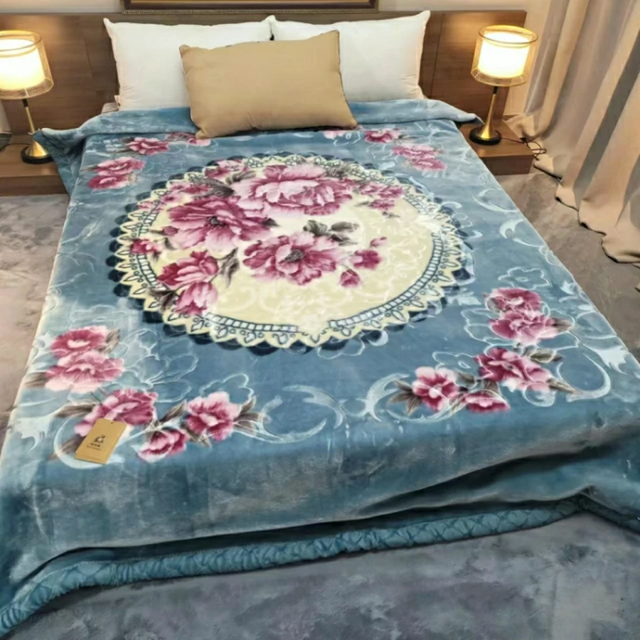 Customizable Raschel Mink Blanket Soft Cozy Winter American-Style Multi-Size Queen Baby Solid Pattern Portable for Sleep China