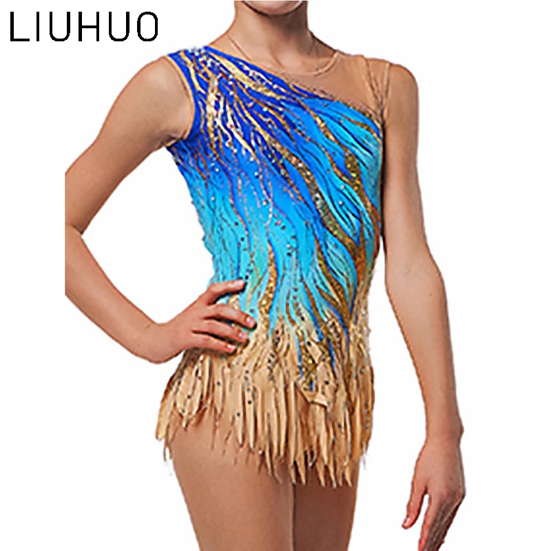 Hot-Selling Rhythmic Gymnastics Costumes Girls Competition Ballroom Dance Ice Skating Leotards