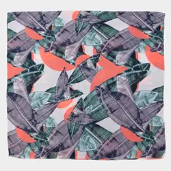 Hijab 2021  Fluorescent color plants  printed scarfs custom cotton linen light weight beach shawl