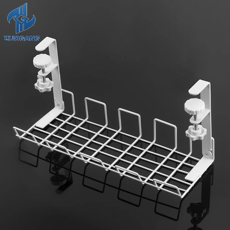 High Quality Metal Under Desk Cable Management Tray No Drill - Under Desk Cable Organizer Storage Rack for Wire Management