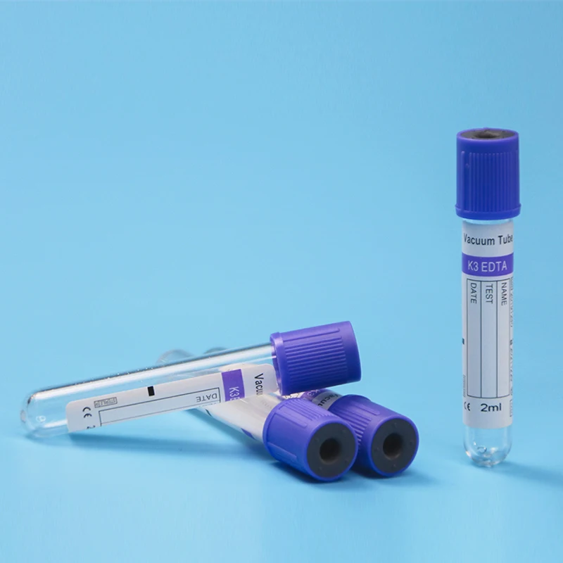 Glass tube Medical Disposable Blood Collection K3 EDTA Tube Vacuum Blood Collection Purple Tube