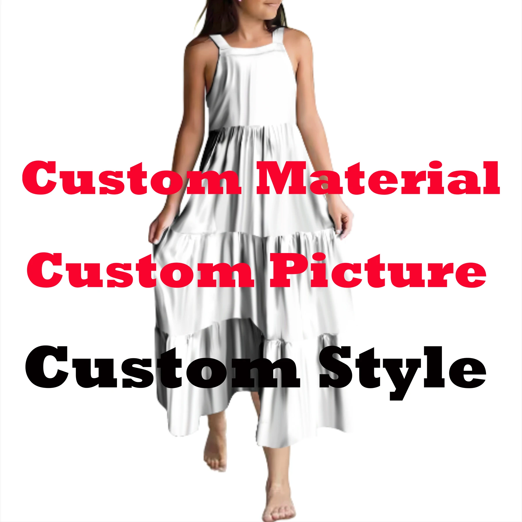 New High Quality Customized Strap Sleeveless Midi Toddler Kids Dress Polynesian Tribal Girls Birthday Party Dresses For Kids