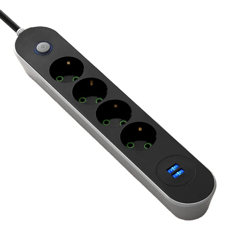 EU Plug AC Outlet Smart Home Multiprise Power Strip Extension Cord Electrical Socket Network Filter With USB Ports Fast Charging