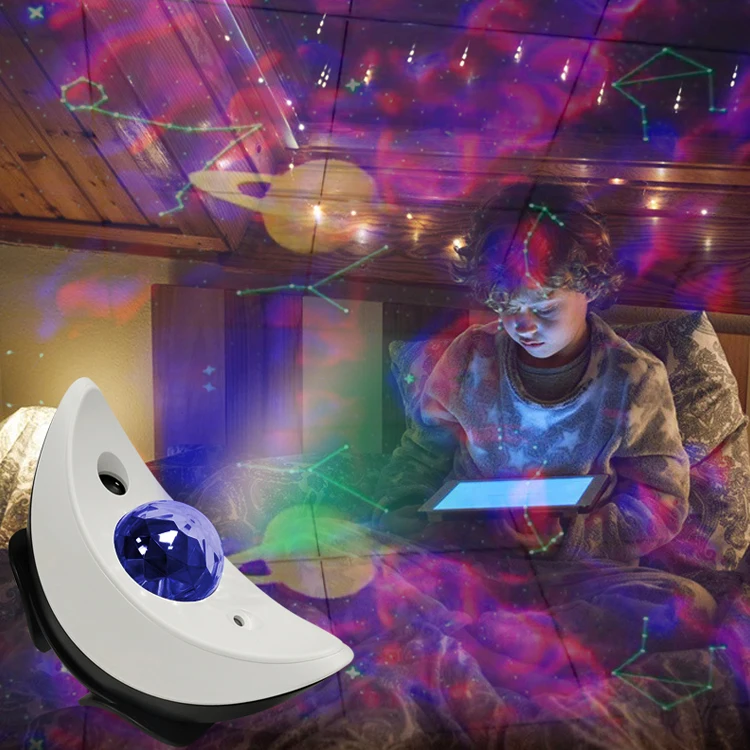 Moon Boat Smart Remote Control Music Star Light Twelve Zodiac Signs Romantic Projector Water Pattern Projection Light