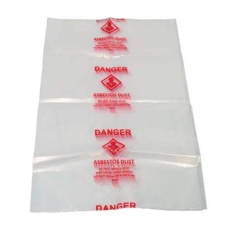 6 mil / 150 um thick LDPE plastic Asbestos waste bags for construction  1200mm x 90mm heavy duty  asbestos bag