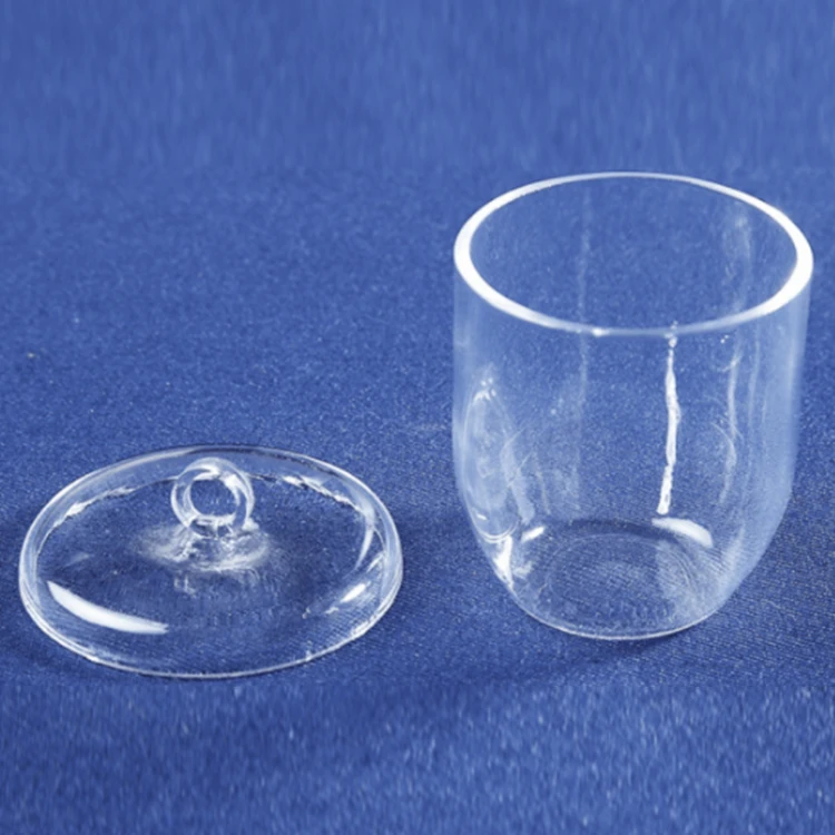 Cylindrical Small Capacity 100ml Quartz Crucible With Lid For Metal