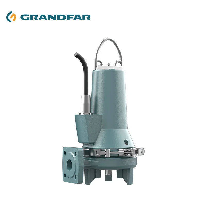 GRANDFAR WQK Series 0.9KW 1.2HP Protection Class F Insulated Cast iron pump body Iron Shaft Submersible Sewage Pump