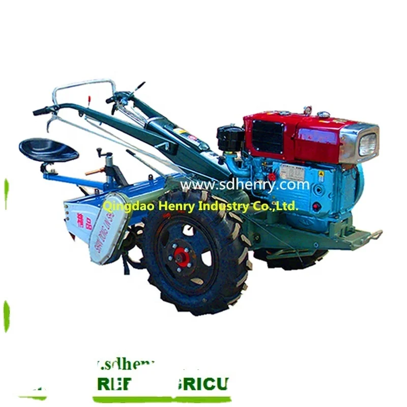 Small Paddy 2 Wheel Power Tiller Hand Walking Farm Tractor