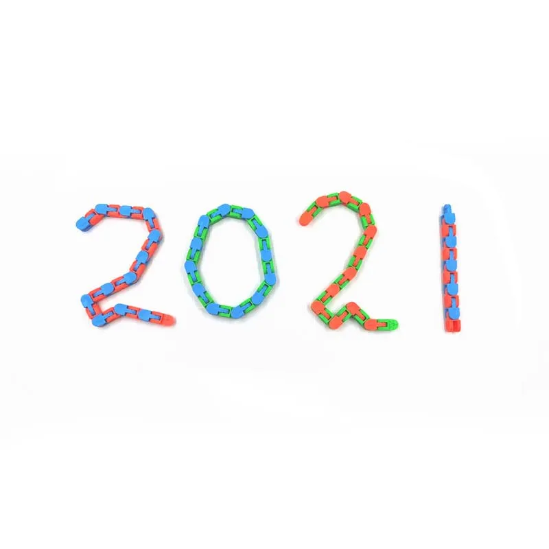 Plastic 24 Chains Wacky Track Snap Fidget Toy For Kids