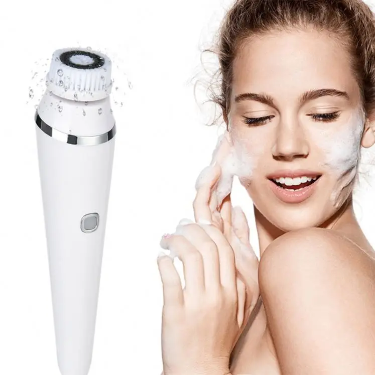 High Frequency Rechargeable  Deep Cleansing Vibrating Skin Care Set Sonic Facial Cleanser Electric Silicone Face Cleaning Brush