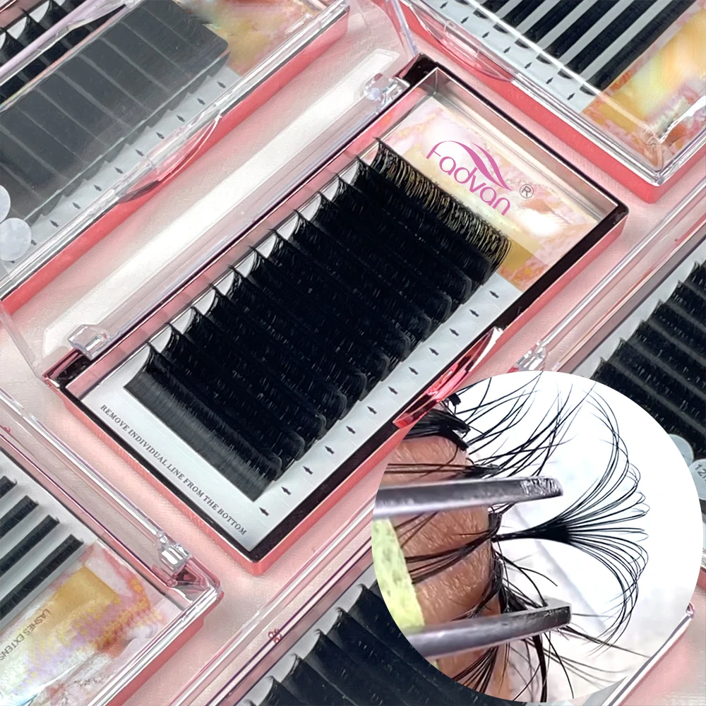 Hot Saling  Korea Silk Volume Eyelashes qingdao fadvan lashes  Natural Lashes Easy Fans lahses Ventor