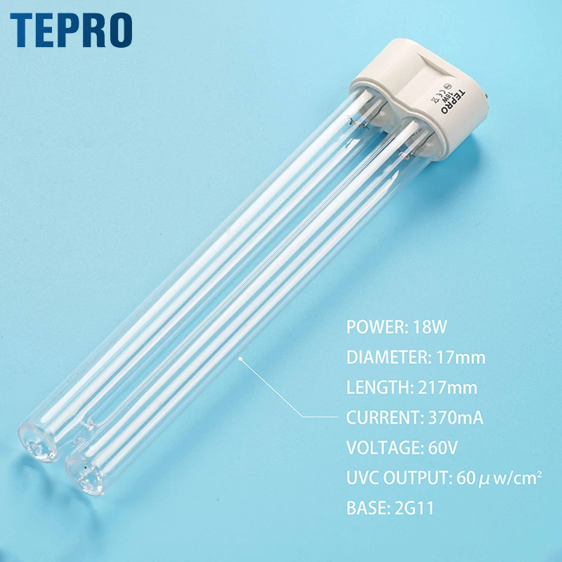 CUH18L Good Quality 254nm 185nm Ozone Uvc Germicidal Light Quartz Glass Uv Disinfection Ultraviolet Lamp For Air Purification