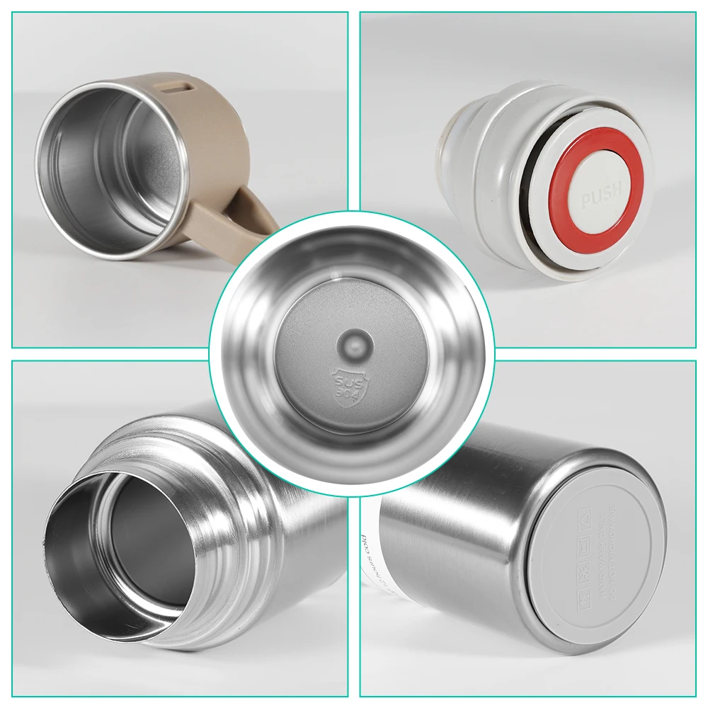 Business gift Stainless Steel Vacuum Flask Thermos Mug Gift Set with 3 lid cup