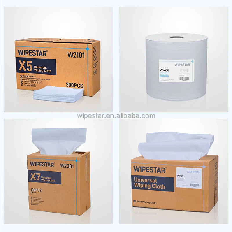 No Lint Absorbing Oil Wiping Cloth Heavy Duty Cleaning Industrial Wipe Jumbo Roll for Track Maintenance Printing Oil Stain Clean