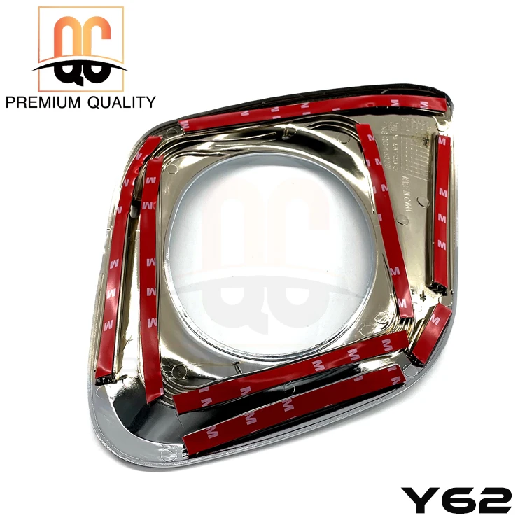 MOQ 1 set chrome front bumper fog light cover decoration for Patrol Y62 2016