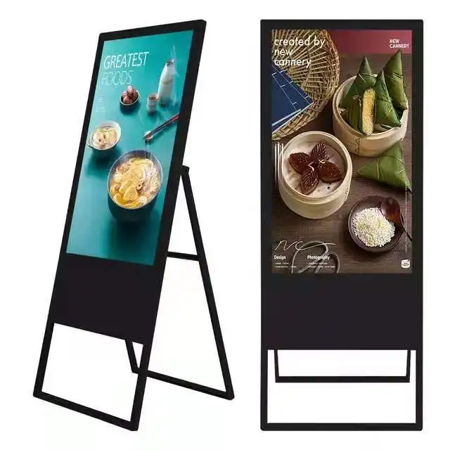 43 49 55 inch PC built in foldable portable android wifi/lan advertising lcd HD digital signage display screen monitor