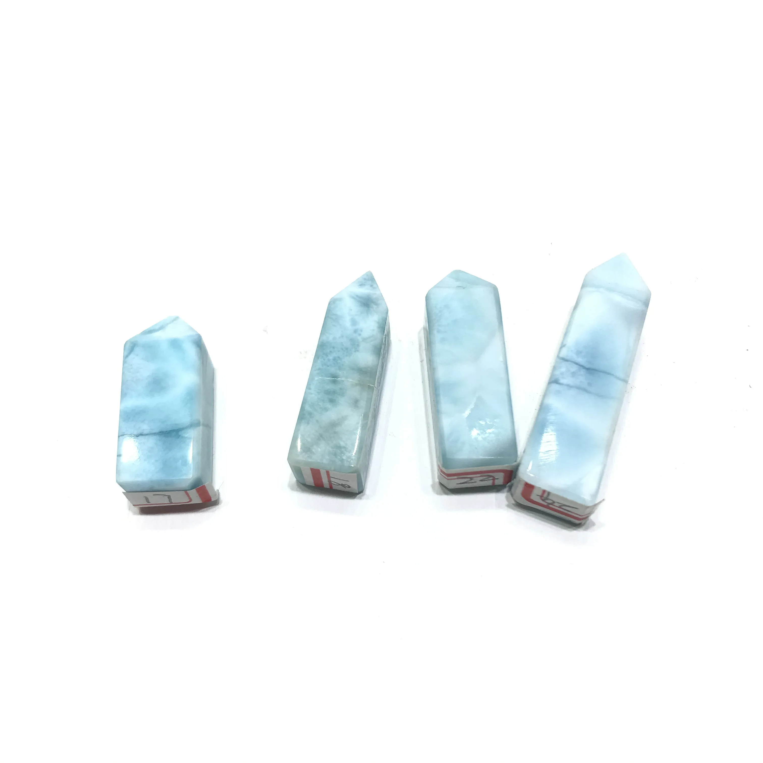 Natural High Quality Light Mini White Blue Small Larimar Crystal Tower For Home Decoration Pendant