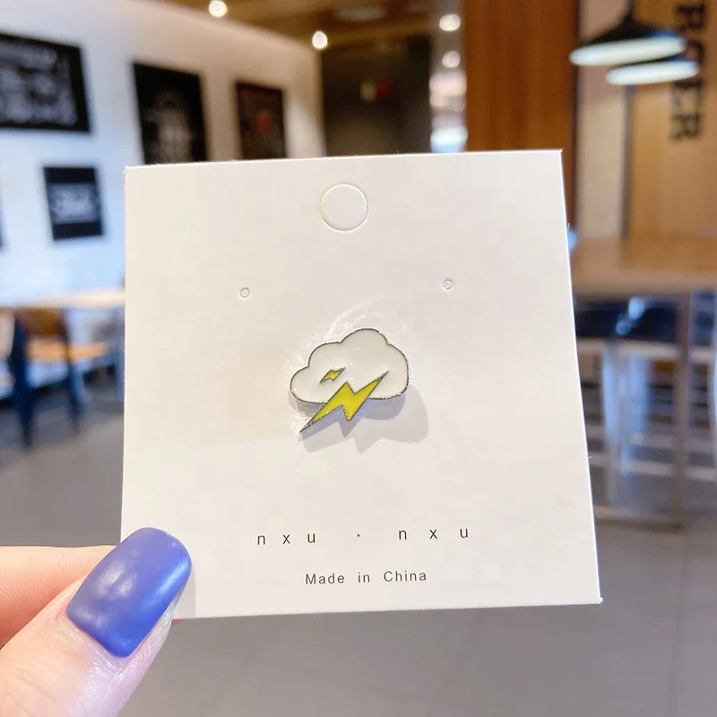 Custom Metal Enamel Lapel Pins Cartoon Colorful Cloud Soft Hard Enamel Brooch Badge