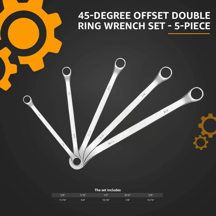 8EU-12WU Ratchet Combination Wrench Set with Organizer 72 Teeth Rack Gear Double Use Car Repair Tool