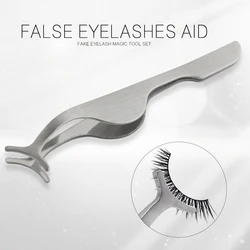 1pcs False Eyelash Tweezers Pro Fake Eye Lash Applicator Eyelash Extension Curler Nipper Clip Clamp Makeup Forceps Tools