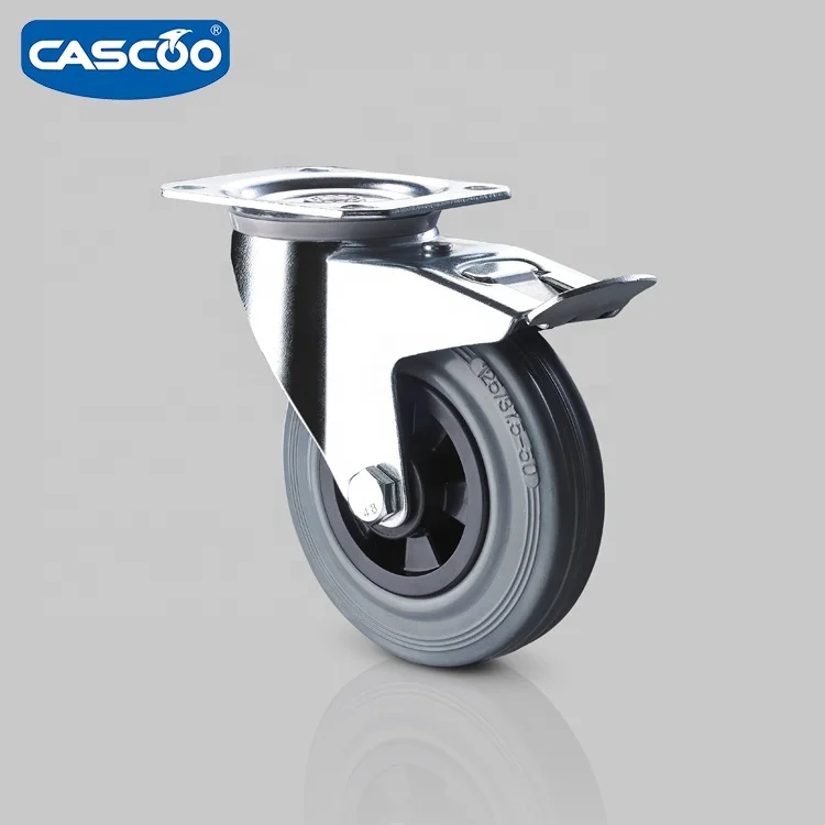 CASCOO 125/37.5 50 черная твердая резиновая тележка для гипсокартона колесо с пробкой мусорных баков