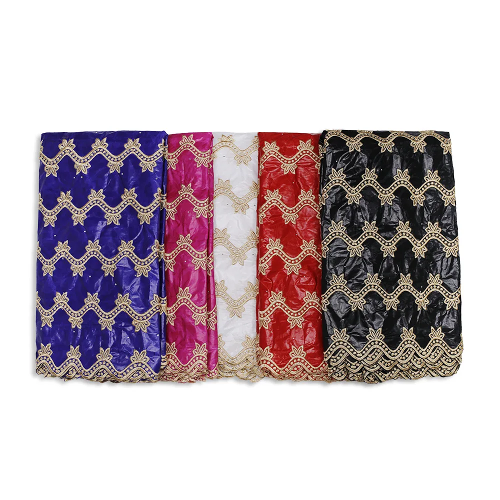 Wholesale Dubai muslim Dresses Bazin Riche Fabric Germany Cotton Guinea Brocade Abaya Shadda Discount Fabric