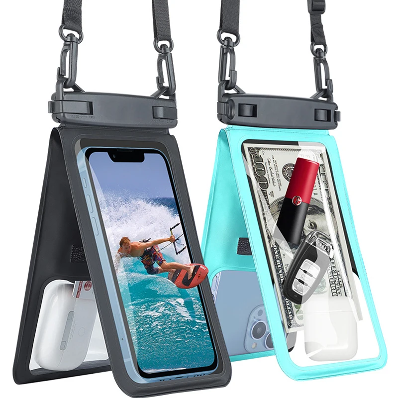 Double Space 6.7in Cell Phone Clear Waterproof PVC Pouch Case Bag Holder for iPhone Key Card Small Things