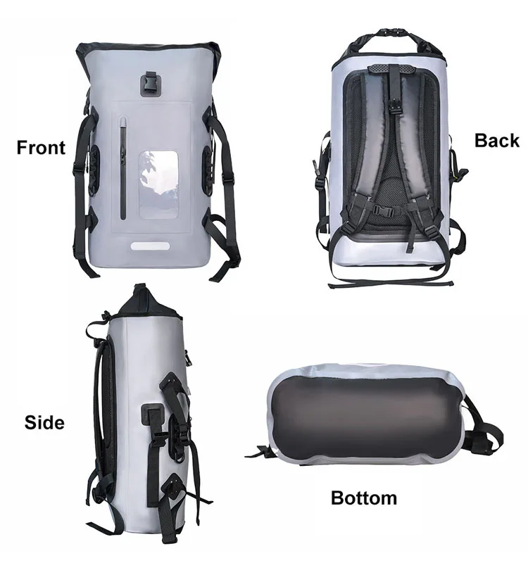 Ocean Waterproof PVC Durable Rolling Travel Dry Bag Backpack for Kayaking Boating Sailing Canoeing Rafting Fishing Camping