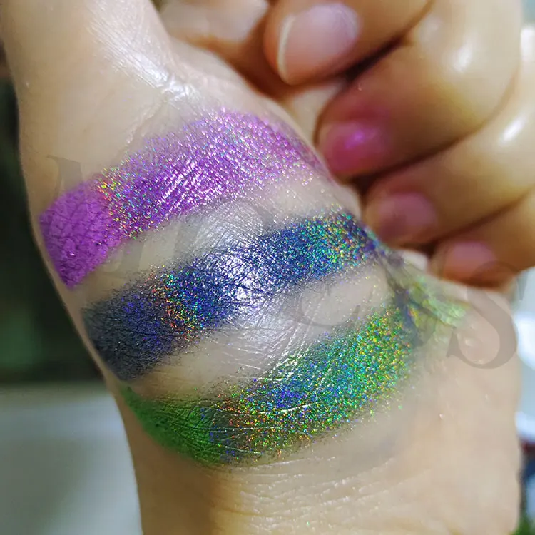 Brand MCESS bulk purple holographic lasts chrome french nail powder kit on dip nails