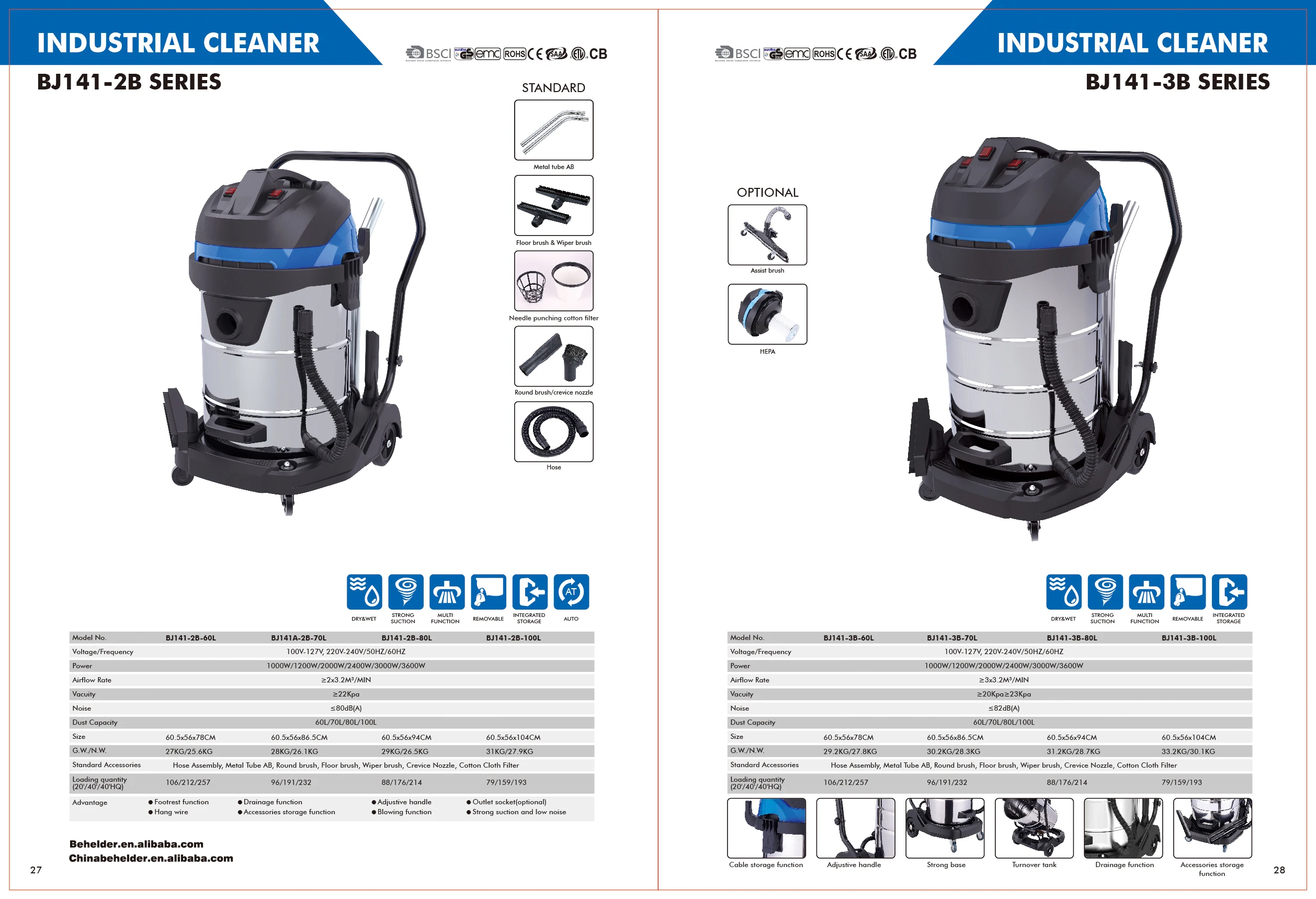 Industrial vacuum cleaner equipments cleaning machine double motor for wet and dry vacuum cleaner