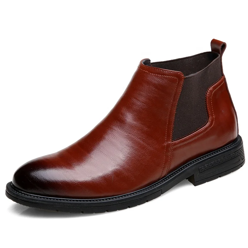 Brown Chelsea Boots Vietnam Synthetic Leather Mesh Lining Or Fur Ling To Choice Mid-tube Chelsea Boots