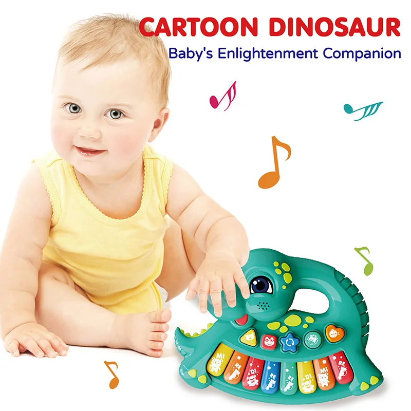 Educational Cartoon Baby Toys Musical Instruments Toys Dinosaur Electronic Piano Keyboard For Baby