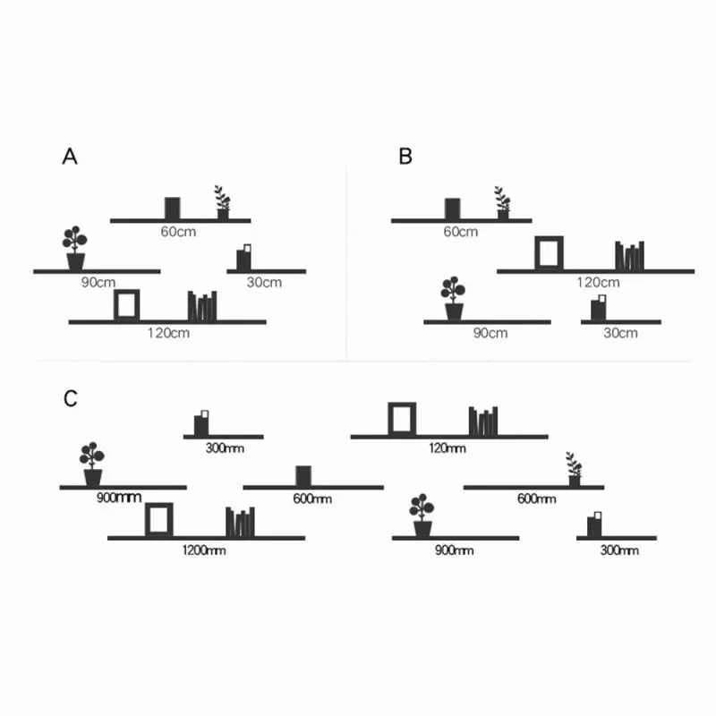 Rustic Wood Floating Shelves Wall Mounted Farmhouse Wooden Wall Shelf for Bathroom Kitchen Bedroom Living Room Set of 3