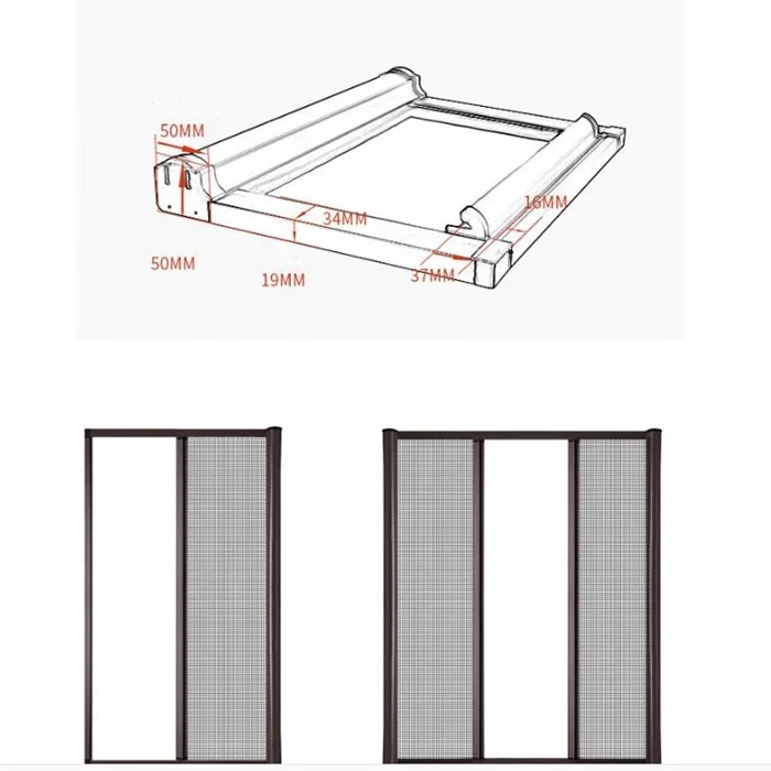 Custom size retractable sliding fly windows screens thin profile easy to install pleated retractable fly screen