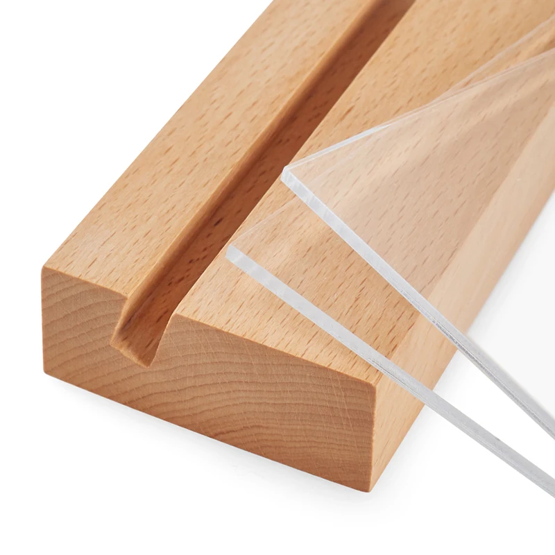 Rustic unfinished custom logo wooden card holer / gift card stand