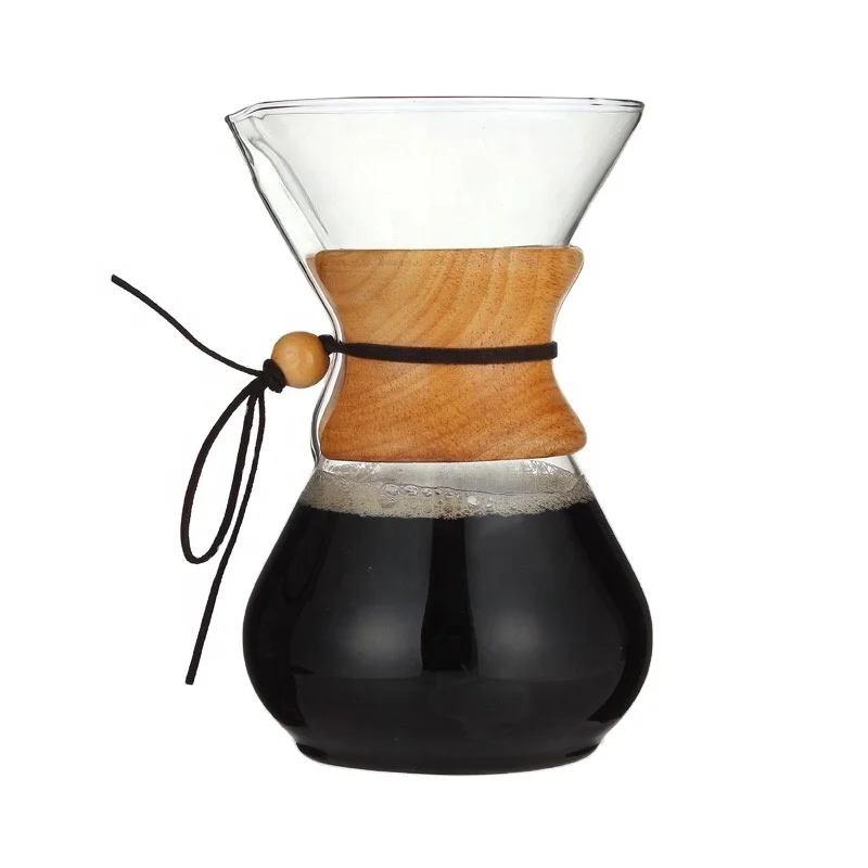 Manufacturer Glass Coffee Maker Stainless Steel Filter Manual Coffee Dripper with Glass Carafe Convenient Pour Over Coffee Brewe