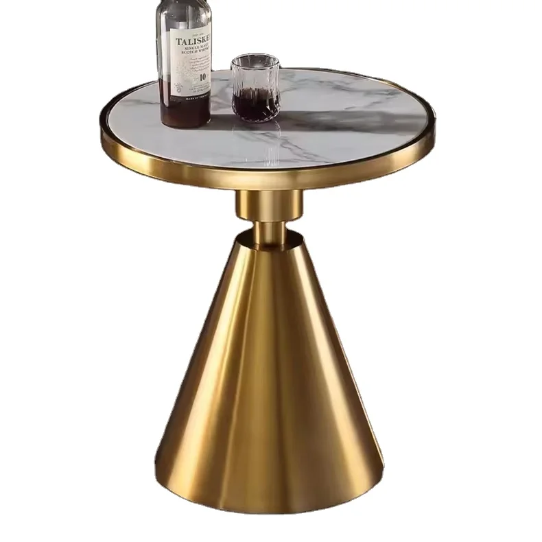 Стандартный качественный современный стильный металлический боковой стол итальянский дизайн круглый прозрачный акриловый постельный столик мраморный журнальный