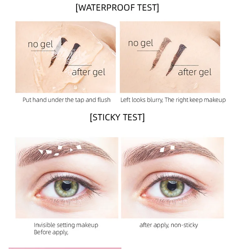 Clear Waterproof Sweat-Proof Cruelty-Free Vegan Eyebrow Fixing Gel Private Label Long Lasting Eyebrow Setting Gel