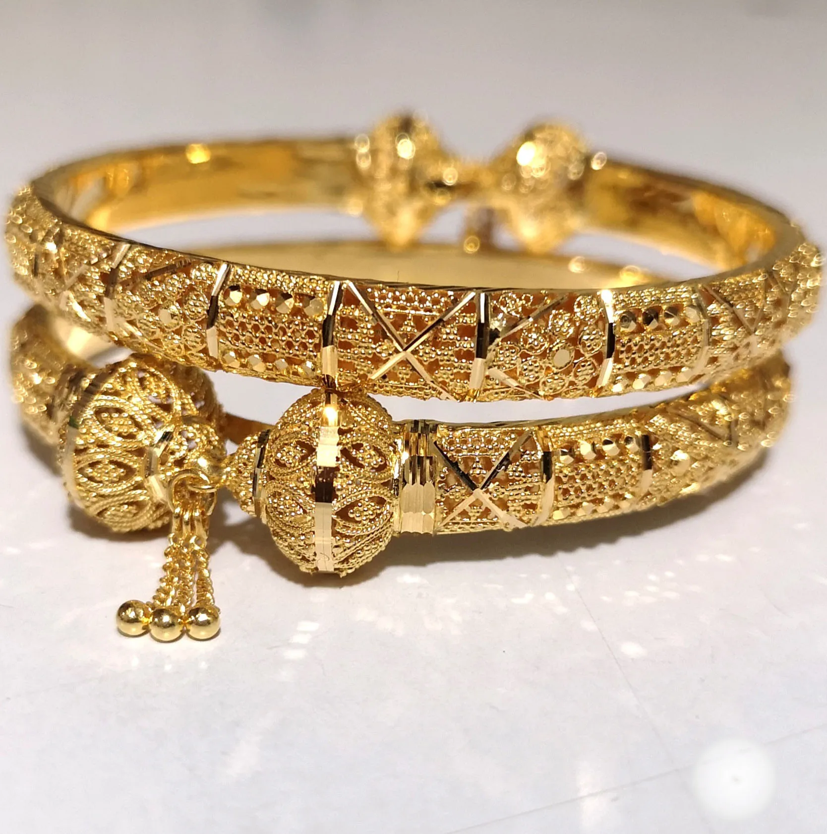New Fashion 18k Gold Plated Brass Openable Cuff Gold Color Open Bracelet bangles Kundan Jewelry Women Indian