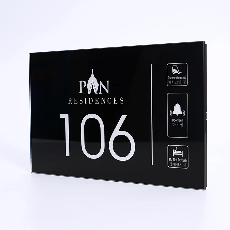 Newest Design 140*225MM Small Doorplate Smart Hotel LED Room number Displays Electronic Doorplate