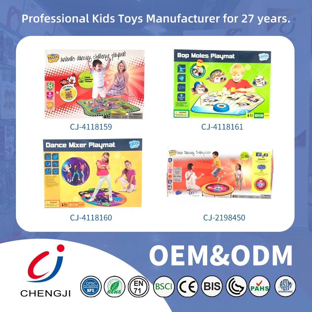 Chengji dancing challenge mat kids big star luminous light up baby 5 Levels piano musical touch carpet 2 modes dance mat games