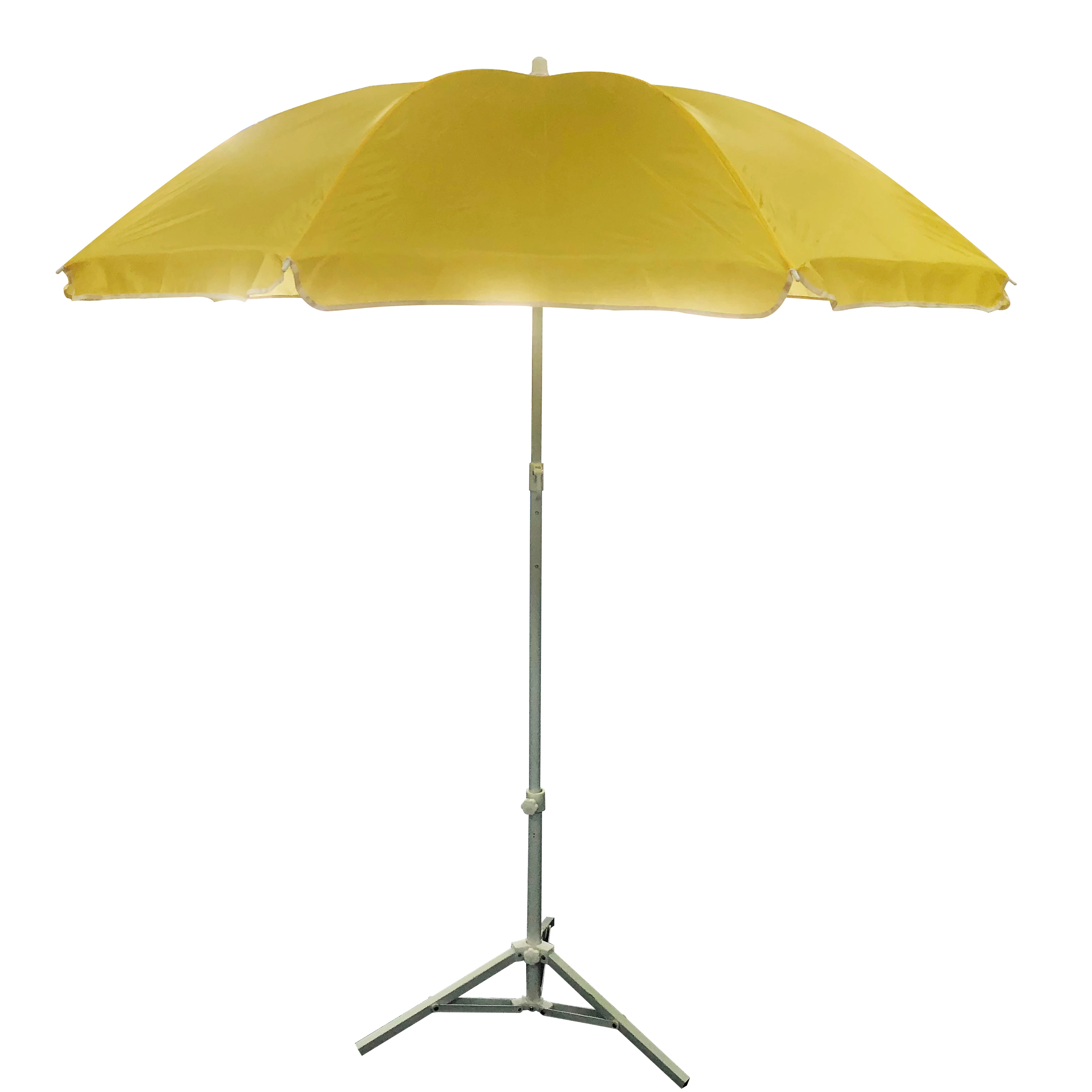 Portable 10 Fiberglass Rib UPF 50+ Sun Protection Polyester Steel Tilt Mechanism Manual Lift Beach Umbrella with Carry Bag