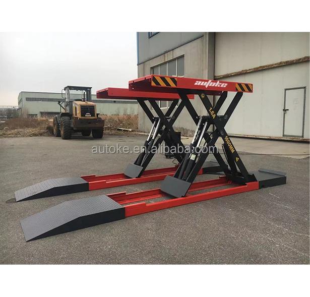 1.6m Luxury lowrider Lift 4 tons Mobile Scissor Car lifter 4 cylinder hydraulic Movable Scissor lift platform for car