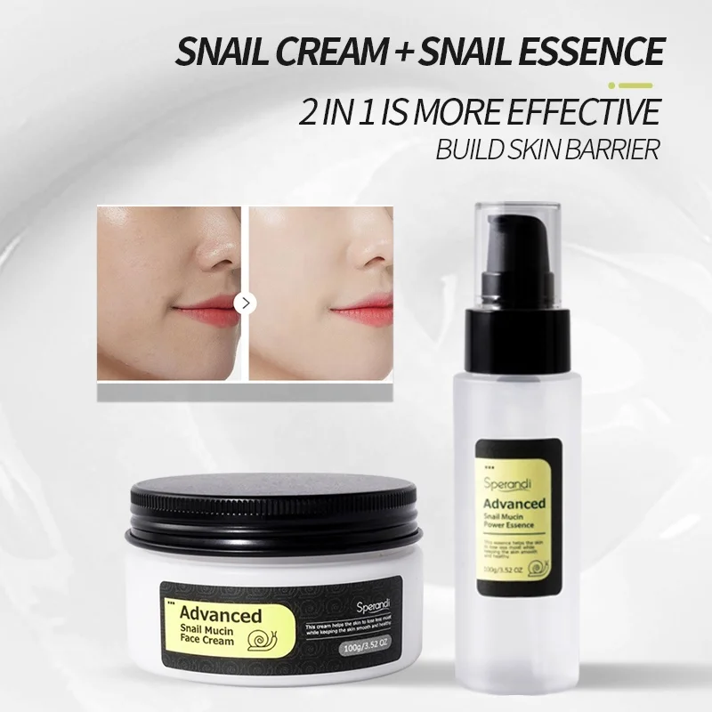 Custom Logo Beauty Snail Mucin Moisturizing Repair Lightening Glow Skin Anti Acne Skin Care Products Snail Set For Dry Skin