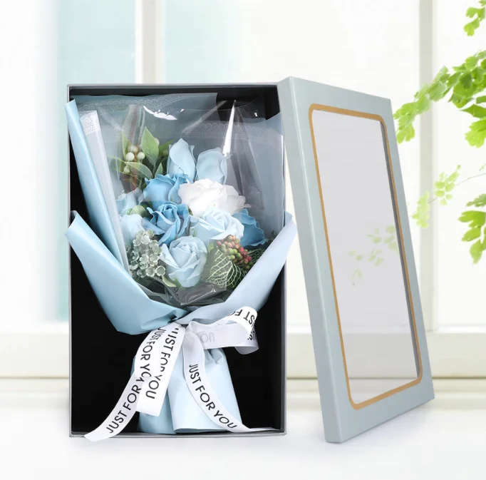 Flower soap roses gift box 50 pcs 50 pieces,Soap rose flower gift box,bath rose petal soap flowers box 2021