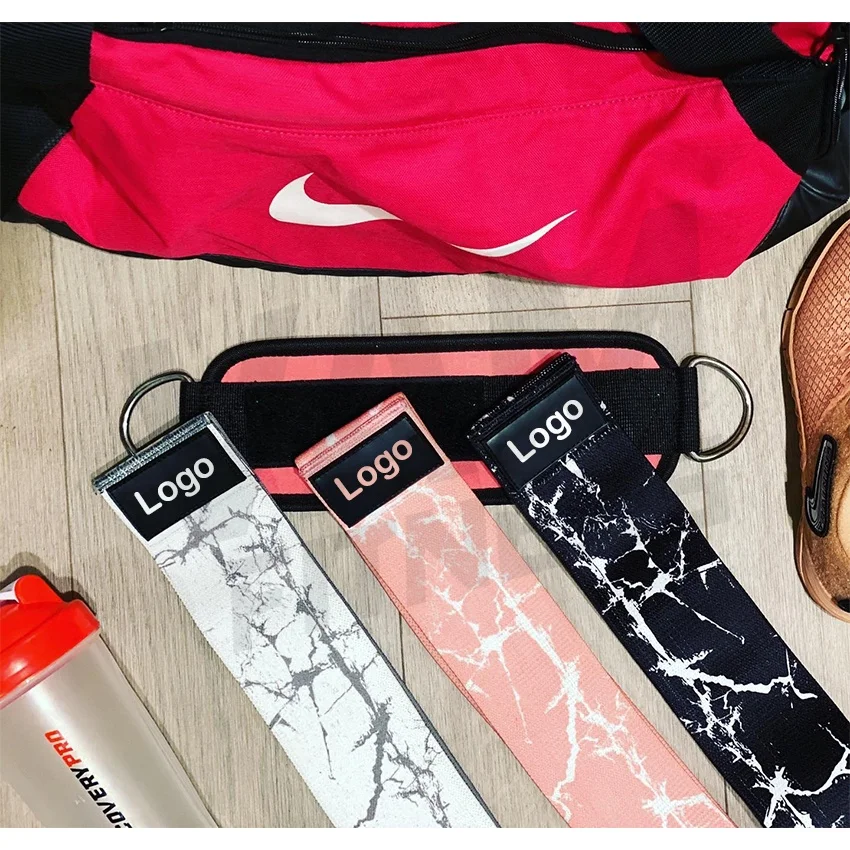 
Леопардовая расцветка Marbling оптовая продажа Резистентные резинки прочные Красочные эластичные тканевые фитнес-упражнения хип-круг резинки 