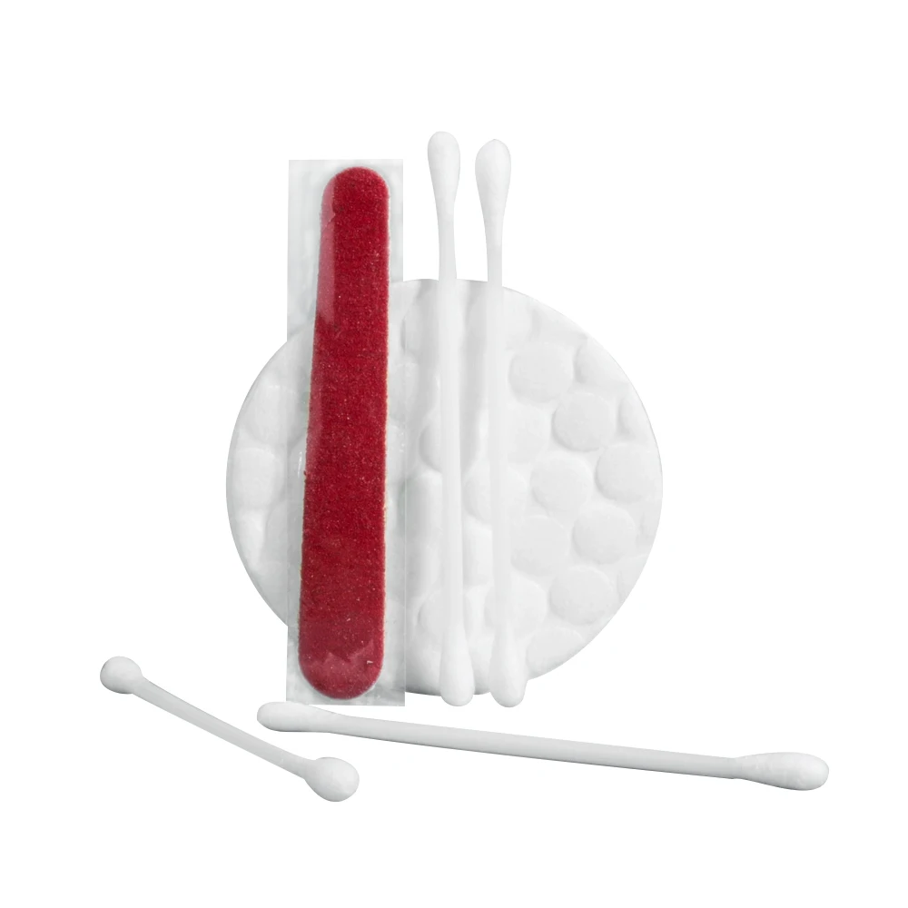 Оптовая продажа, набор туалетных принадлежностей для гостиничного спа-салона, одноразовый туалетный набор с ватными палочками для лица